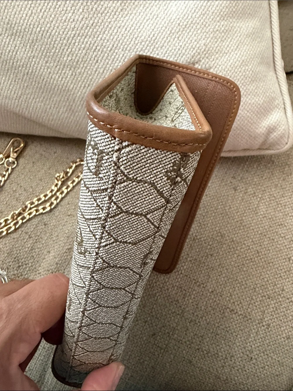 Vintage Christian Dior honeycomb coated canvas